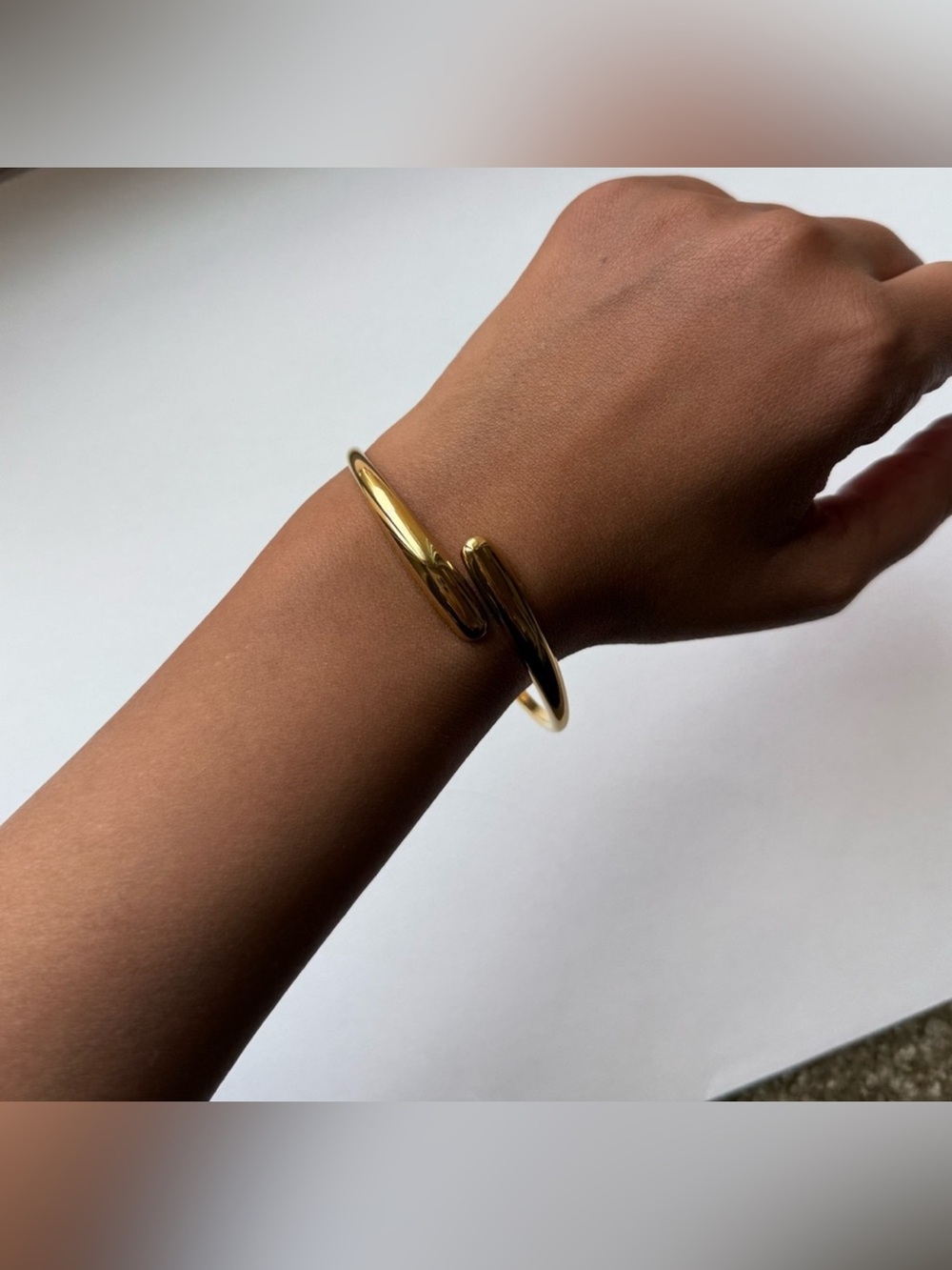 18K Gold Plated Open Cuff Bangle – Modern Minimalist Style